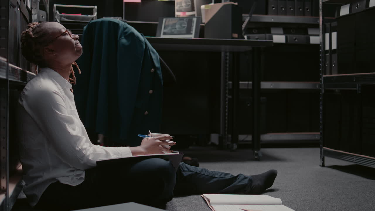 Woman Reading in Archives