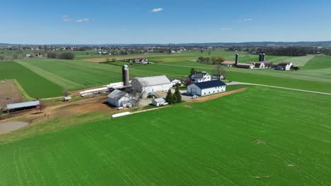 Aerial-shot-of-a-farm