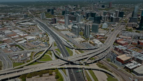 interchange highway overpass and junction on busy day