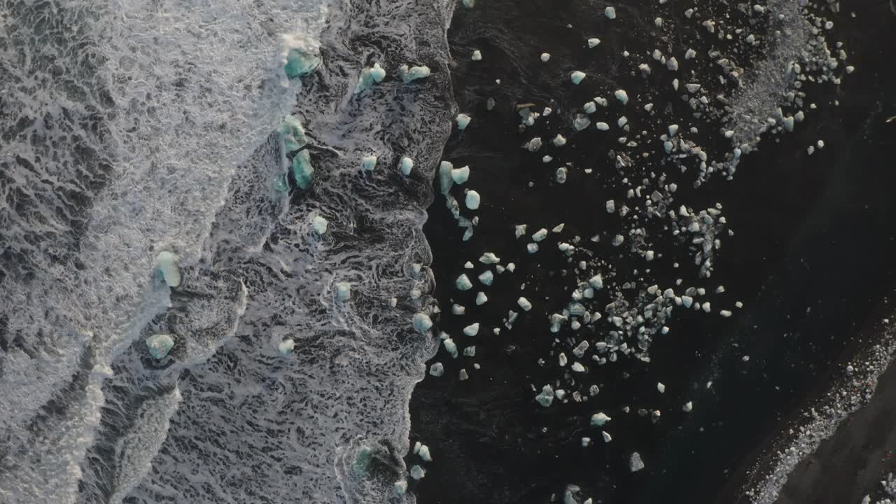 Drone shot for the coast in Iceland in Diamond Beach-1