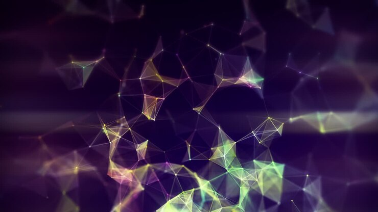 Animazione in loop di forme di colore astratte a plexus
