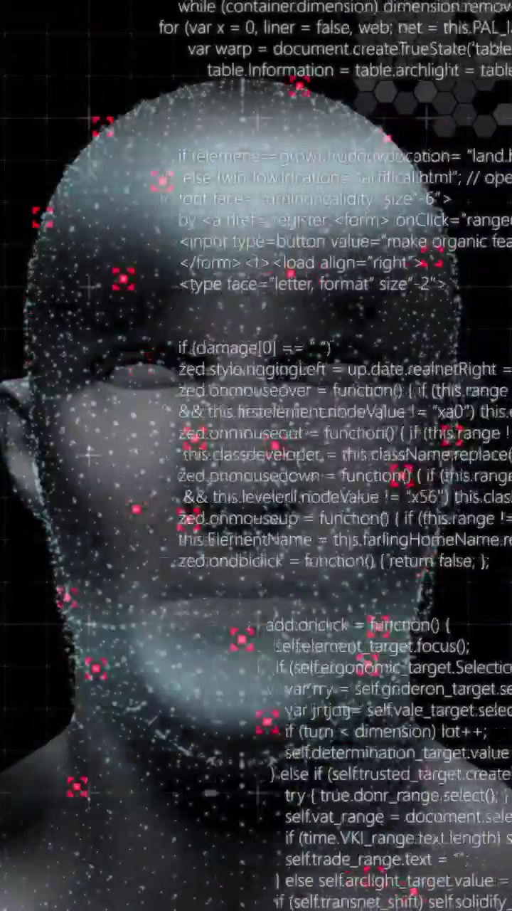 Animation of data processing over digital human with icons