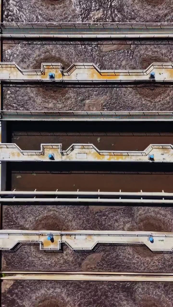 Water treatment facility works to process wastewater in a large tank