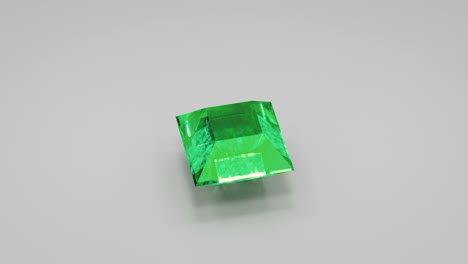 shiny green gemstone rotates closeup 3d render seamless loop animation