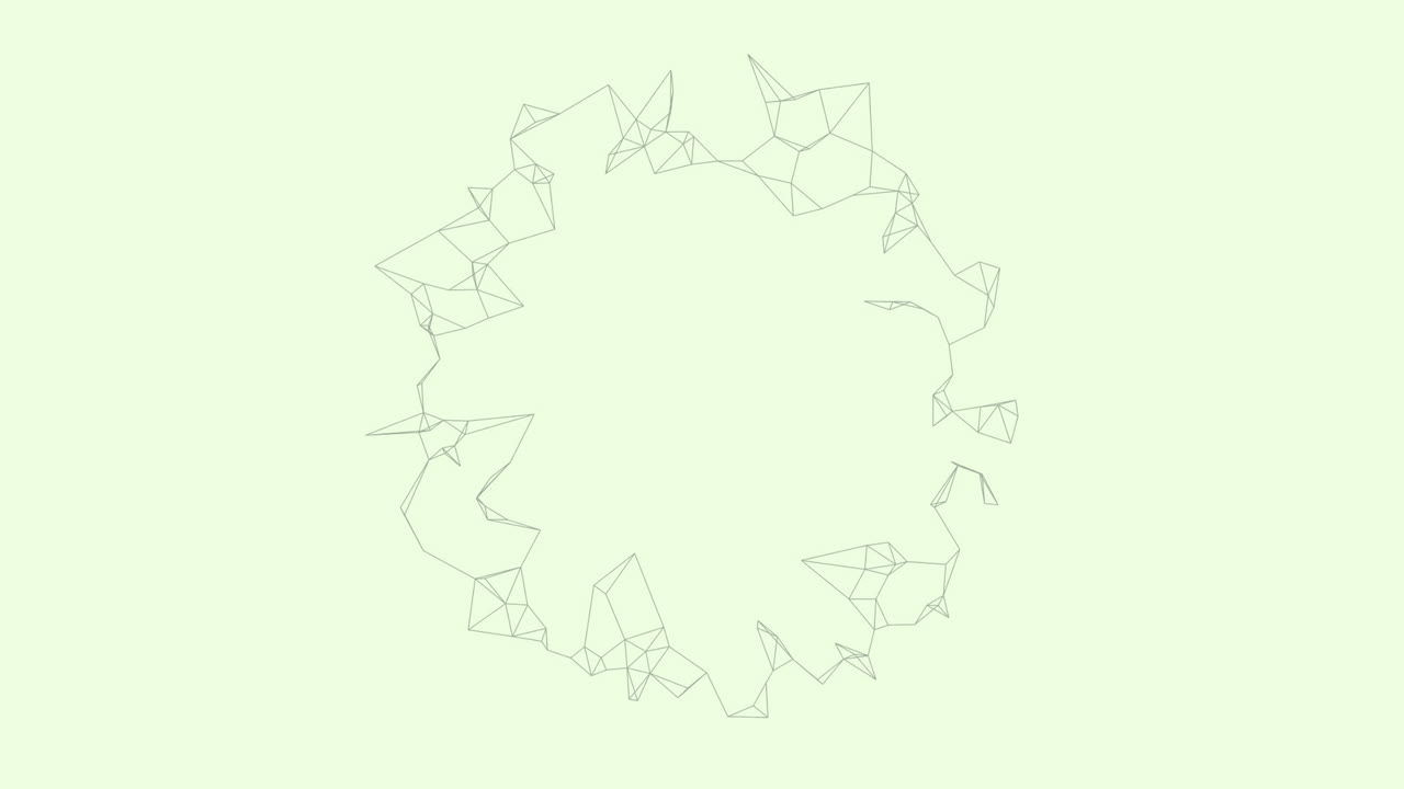 Animation of shapes moving over green background