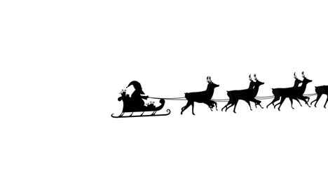 santa claus en trineo tirado por renos
