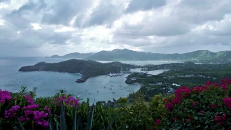 english harbour as seen from shirley heights in antigua caribbean