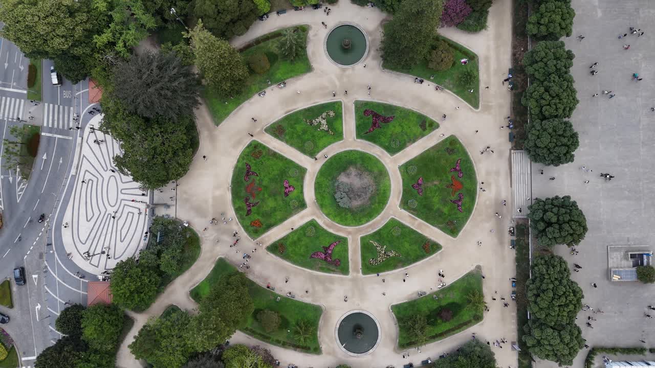 Aerial views of Palacio de cristal gardens