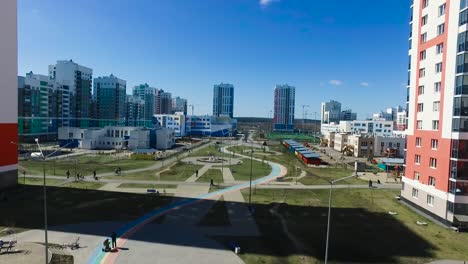 residential complex with a park and playground