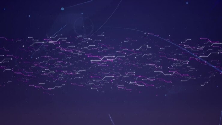 Animation of networks of connections on blue background