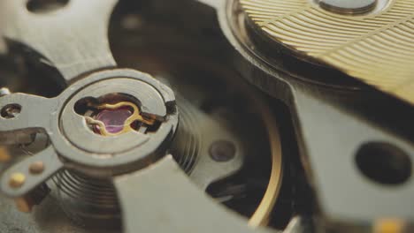 close up of watch mechanism working