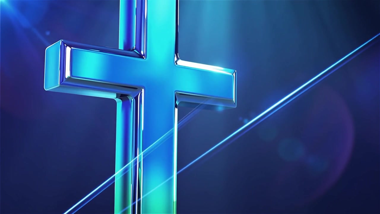 Croce Cristiana Luce Celestiale Sfondo per il Culto.