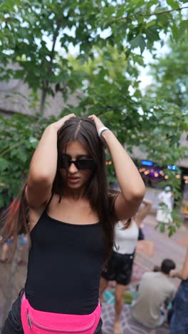 woman dancing at a festival