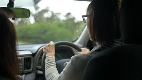 woman driving car