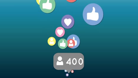 los iconos de las redes sociales flotando 4k