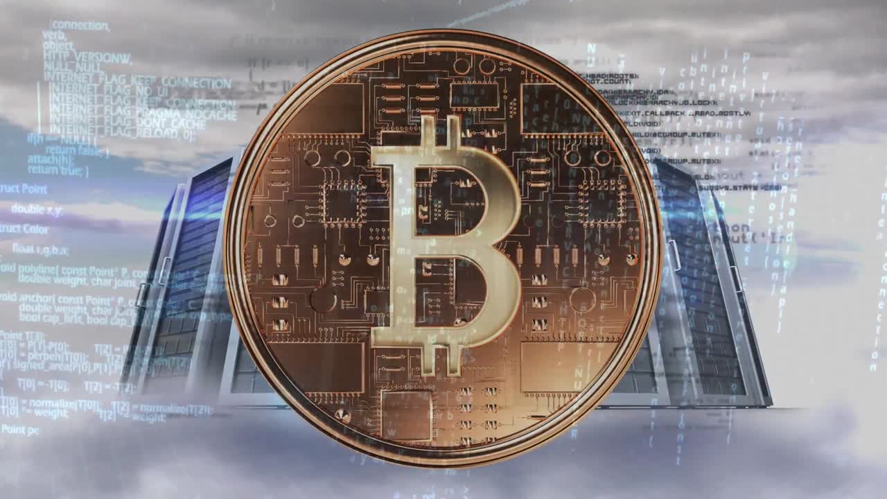 compuesto digital de la tecnología bitcoin