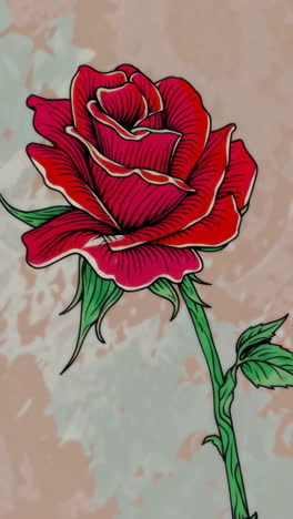 stylized red rose illustration