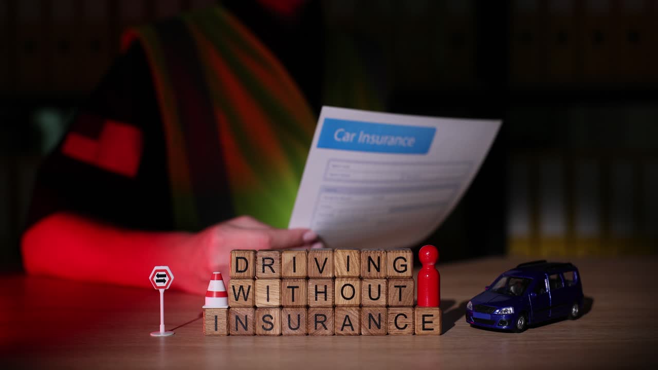 Driving Without Car Insurance Concept