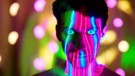 neon face art portrait