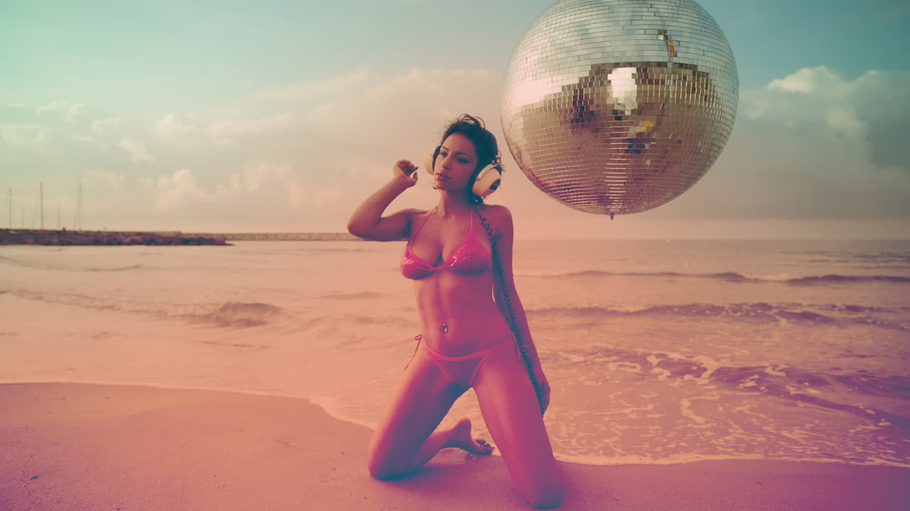 Woman Dancing on Beach 50