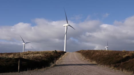 windfarm with a road to a turbine