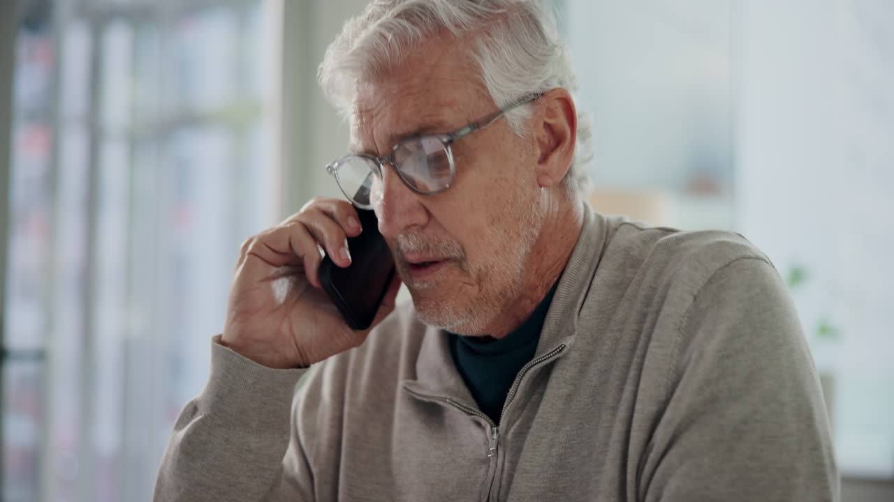 Older Man on a Phone Call