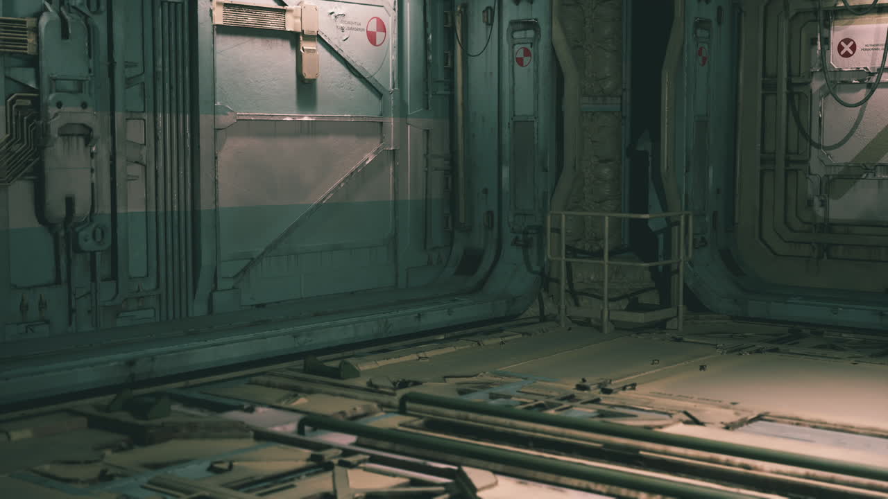 corredor interior de la nave espacial futurista