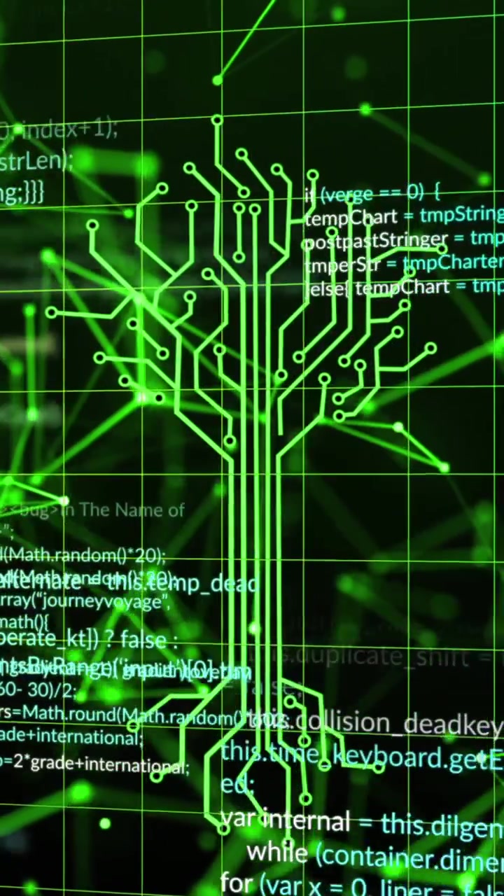 Animation of integrated circuit over data processing on digital screen