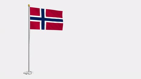 loop video of norwayflag  fluttering in the wind, slow motion video of 4k , with alpha channel