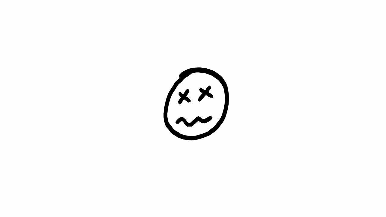 Emoji animata disegnata a mano malata o con vertigini