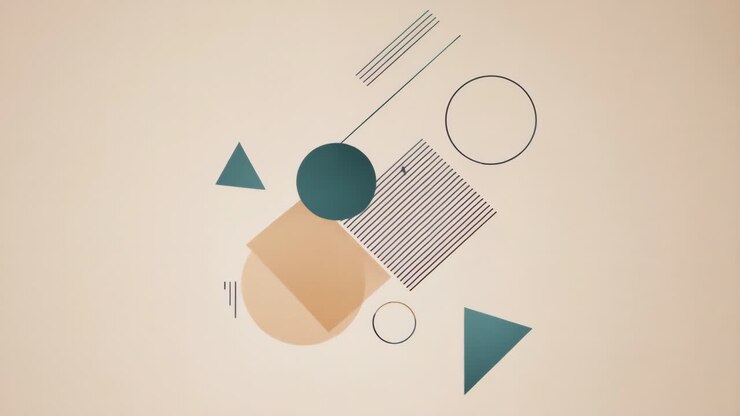 Abstract Geometric Shapes Composition