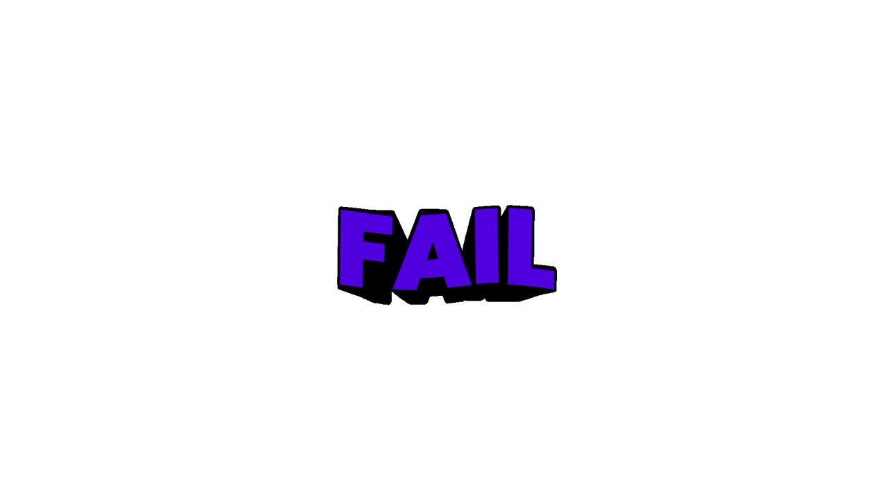 Animated Purple 'FAIL' Word in Cartoon Style