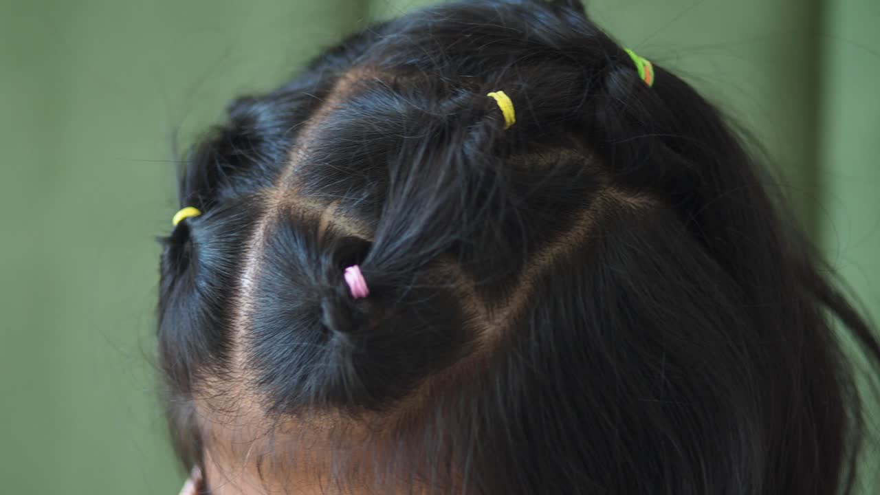 Close-up of a little girl's hair