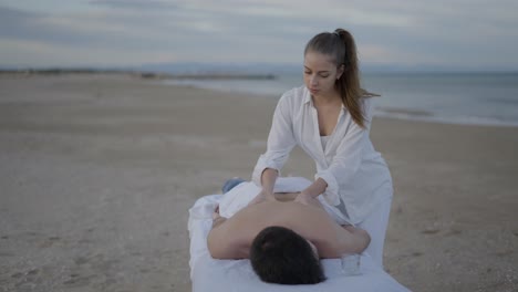 beach massage session