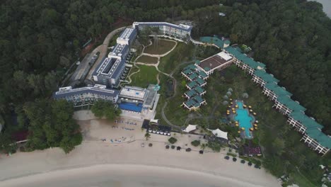 aerial view of a tropical beach resort