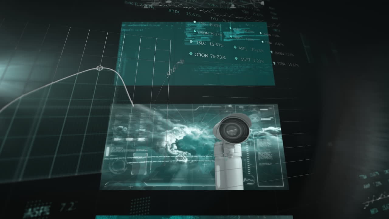 animación del procesamiento de datos sobre un fondo negro