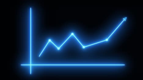 animated blue neon line graph data visualization