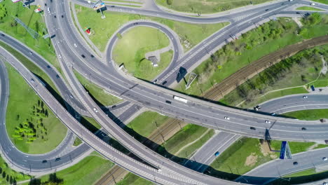 Aerial-view-of-a-freeway-intersection