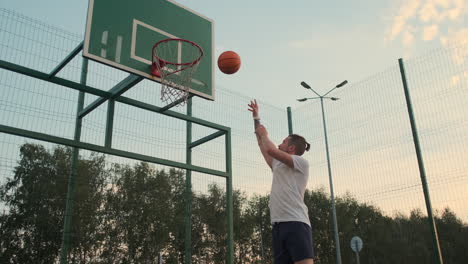 basketball player shooting a basket