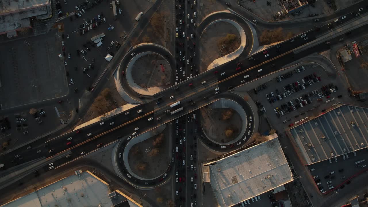 Highway connection, cloverleaf, Mexico. Aerial view