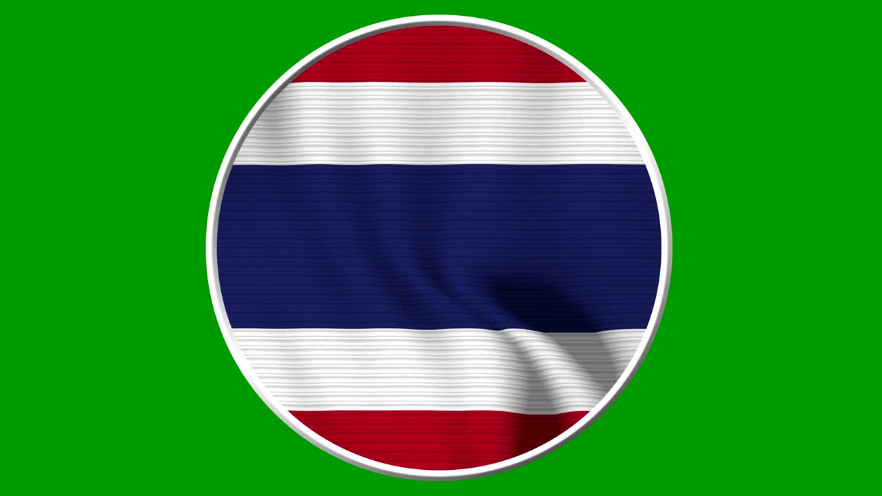 Thailand Circular Flag Loop - Realistic 4K flag waving in the wind