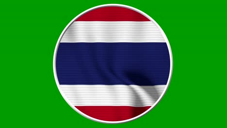 thailand circular flag loop - realistic 4k flag waving in the wind