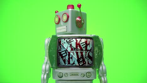 the tv retro robot shows you the fake news