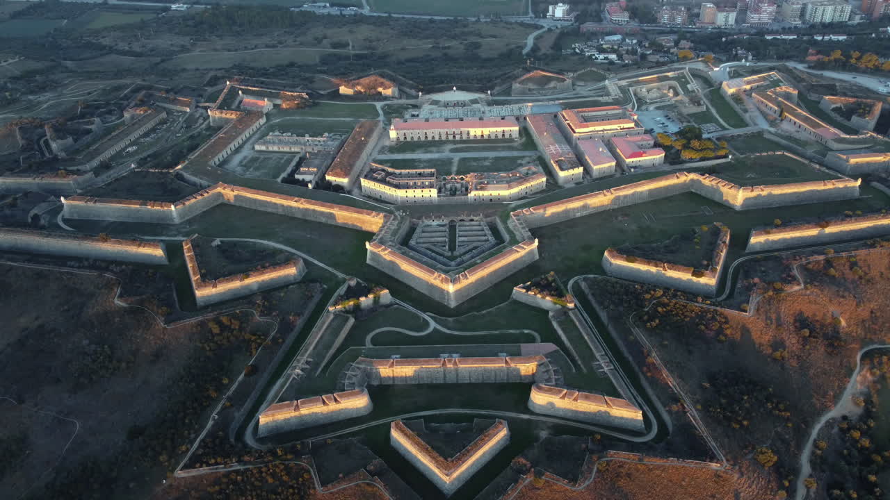 Aerial View of a Historical Fortress