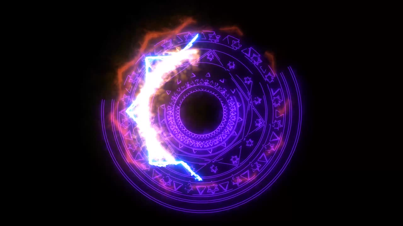 seis estrellas mágicas púrpura energía poderosa girar lentamente aparecen para banner y publicidad