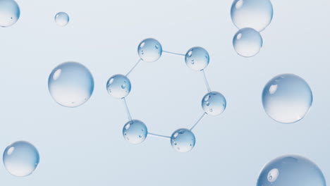 molecule and water drop, 3d rendering.