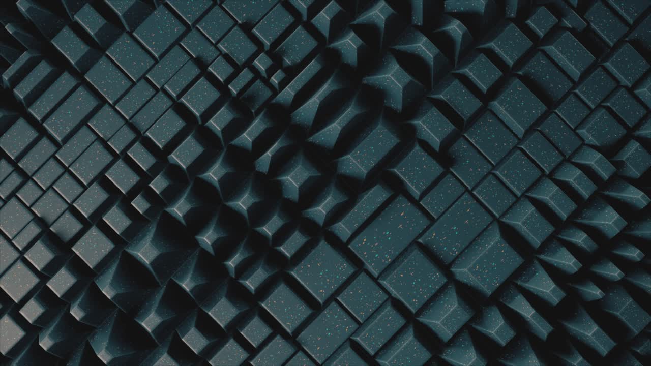 Abstract Geometric Pattern of Dark Teal Cubes