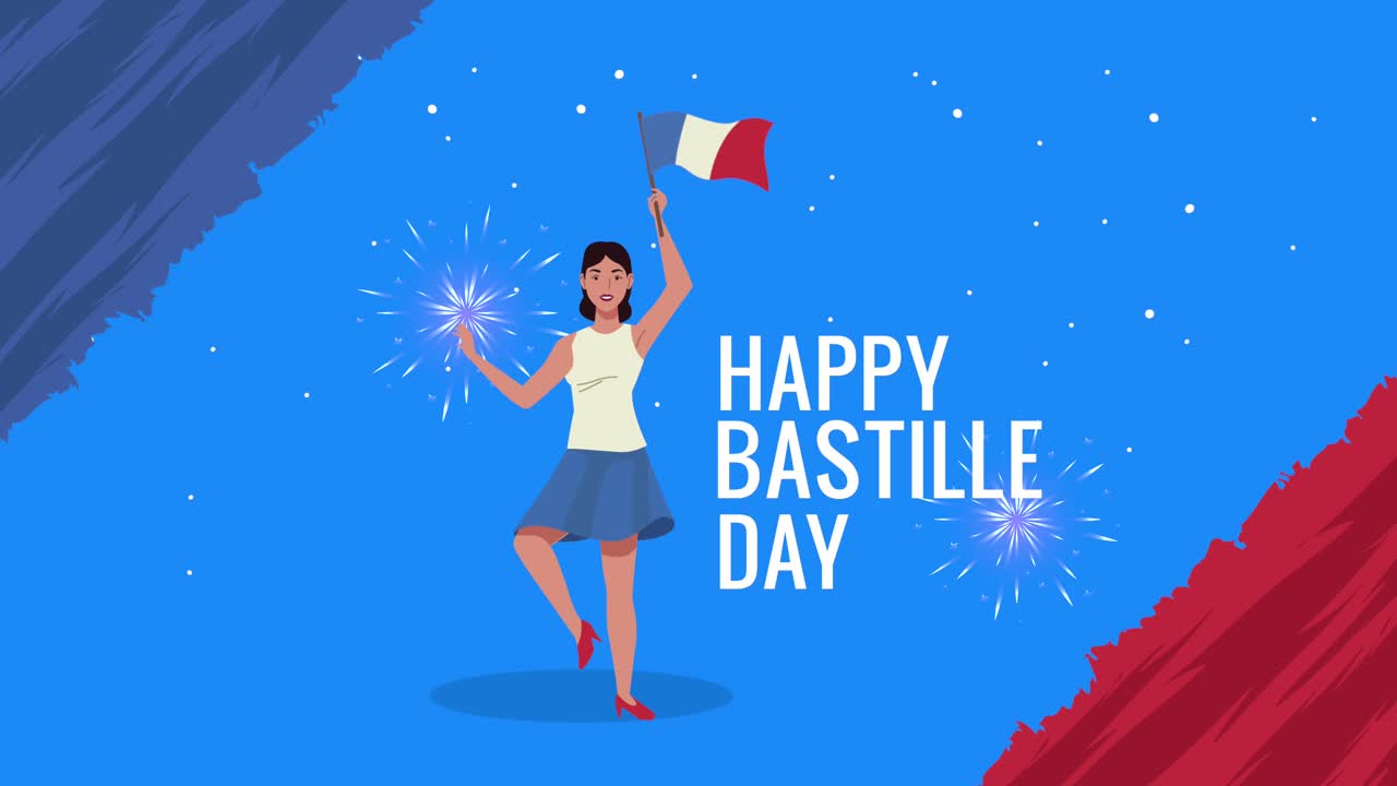 felicità giornata della bastoglia lettere con donna francese che celebra
