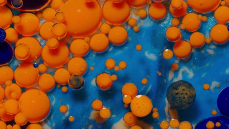 abstract art with blue and orange bubbles