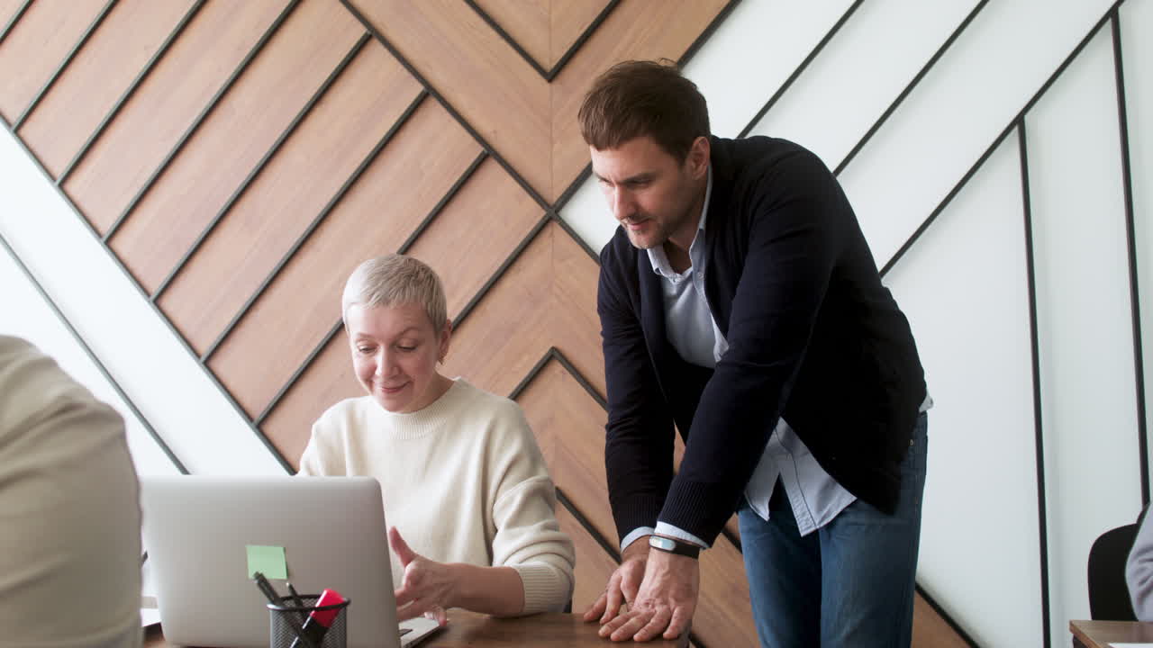 Adults student and teacher in classroom